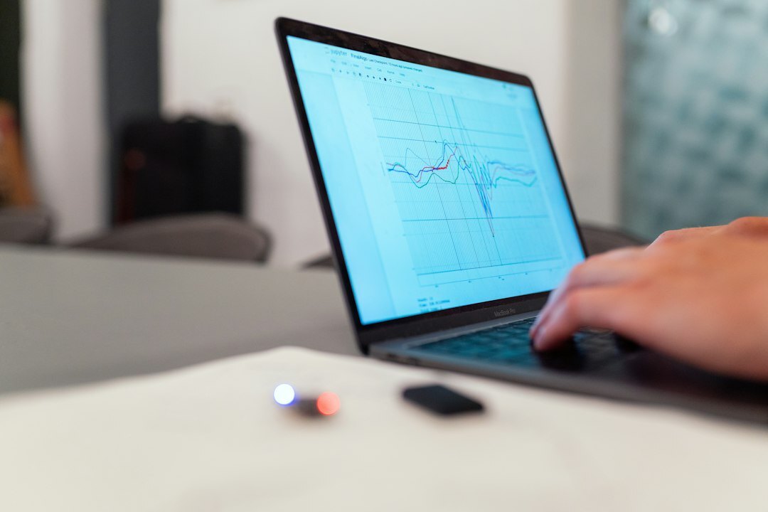person using computer for research